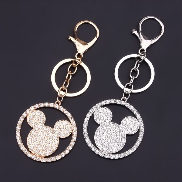 

key rings chain ins style mic mouse diamond key accsori, Slivery;golden