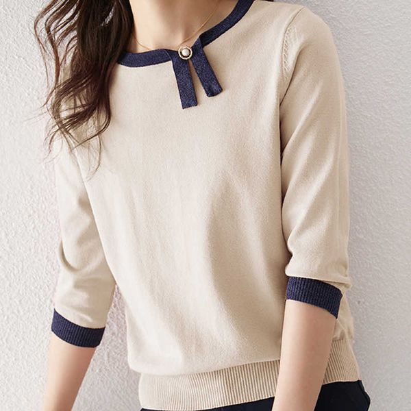 

femme summer knit women sweater o-neck knitted pullovers woman s for shirts e804 210602, White