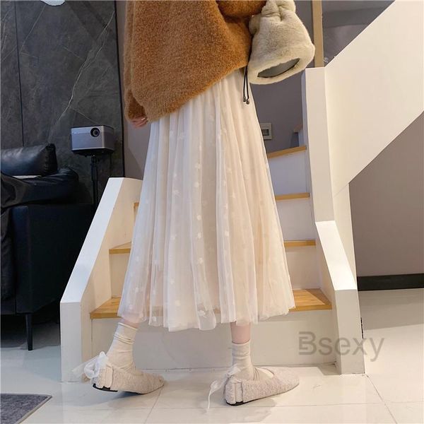 

skirts harajuku 3 layers women tutu 2021 spring summer elastic high waist floral tulle skirt long mesh black
