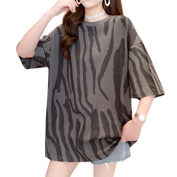 

women's t-shirt 2021 summer fashion zebra print loose short-sleeved for women o neck couple casual tees streetwear, White