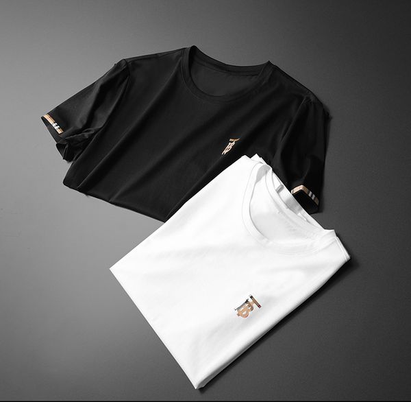 

fashion t shirts 2021 summer short sleeve men's round neck, White;black