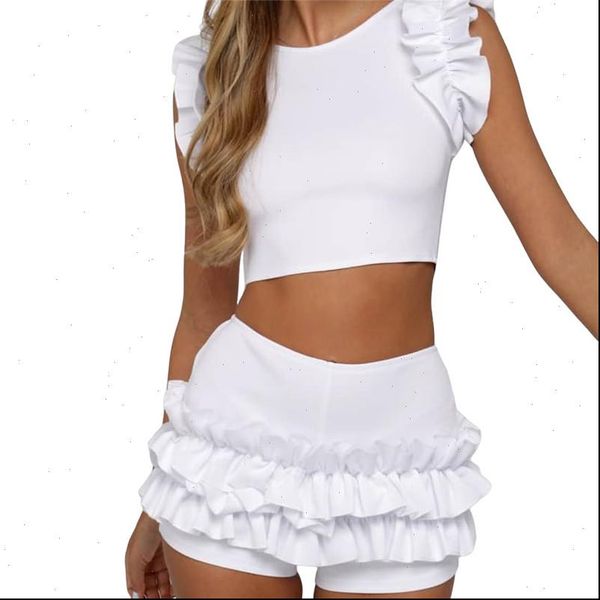 

two womens tracksuits piece set summer women padded crop high waist shorts 2pcs beachwear holiday outfits slim clothes sets, Gray