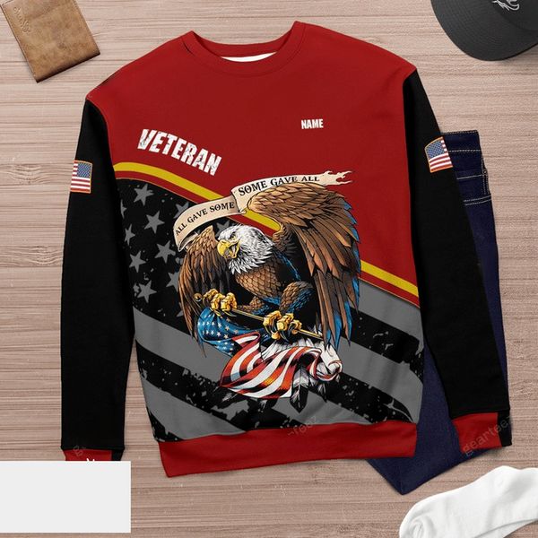 

street personality eagle pattern design 3d printing hoodie visual impact party punk goth round neck sweater hoodie, Black