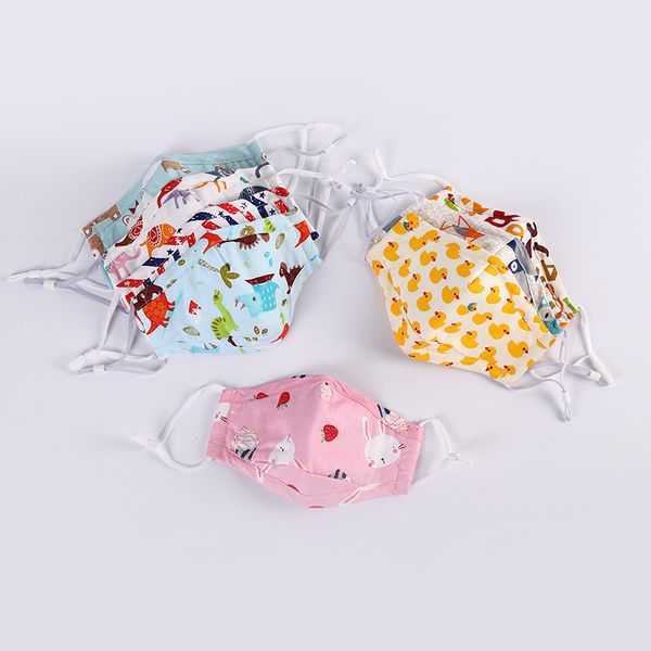 

cotton children's with filter inserted adjustable ear hanging cartoon printing wind proof and dust-proof mask