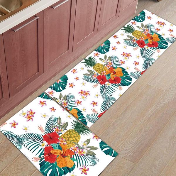 

tropical plant palm tree leaf flower kitchen rug bedroom entrance doormat home floor decor carpet bathroom anti-slip carpets