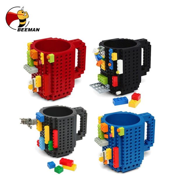 

350ml creative milk coffee cup building blocks mug puzzle design diy birthday christmas children gift drinkware drinking cups mugs