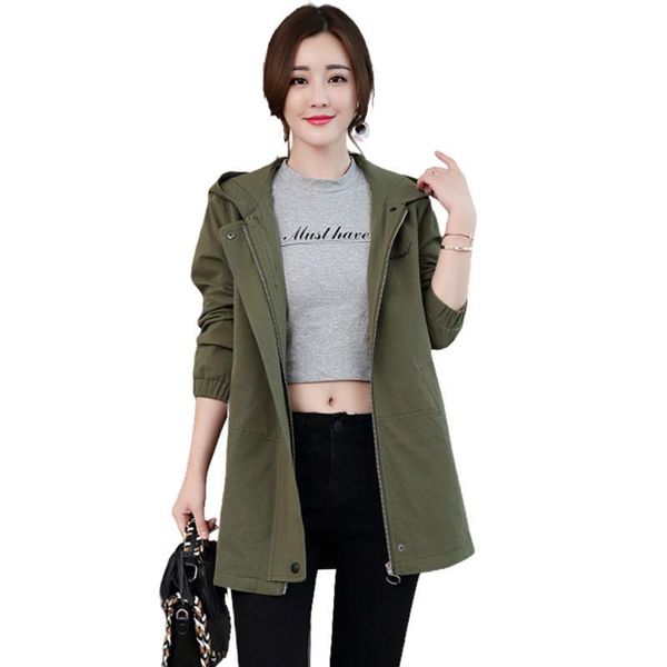 

women's jackets 2021 autumn jacket long sleeve hooded basic coat windbreaker female casual zipper outwear plus size p916, Black;brown