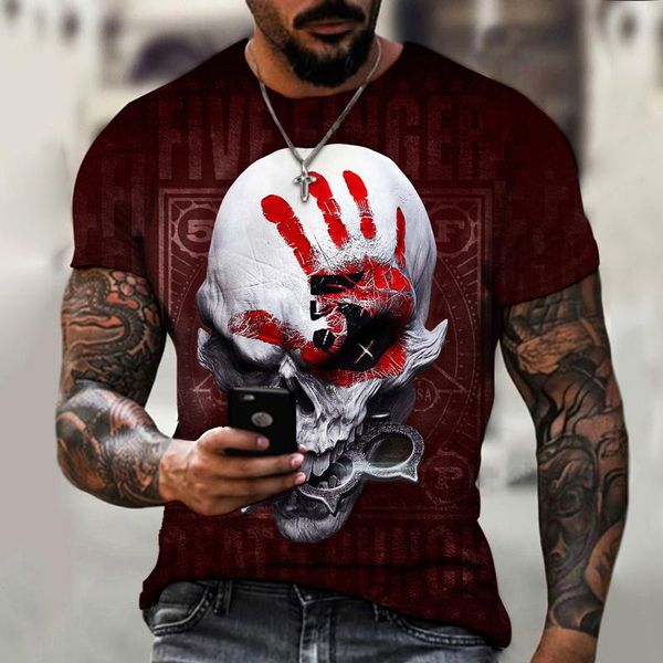 

men's t-shirts 2021 men's 3d printing skull trend women's fashion street t-shirt for men and women oversized size xxs-6xl, White;black
