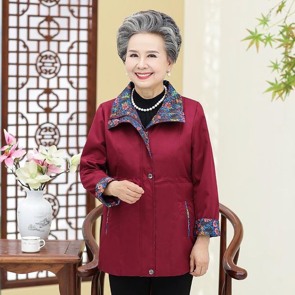 

women's jackets 2021 middle-aged women coat spring autumn large size 5xl loose jacket mid-long lapel long sleeve fashion windbreaker, Black;brown