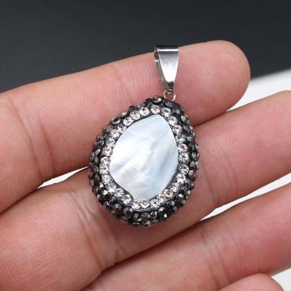

charms natural shell drop-shaped pendant for women gifts jewelry making diy necklace bracelet earring accessories size 22x30mm, Bronze;silver