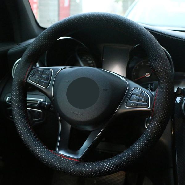 

steering wheel covers universal car cover auto pu leather braiding for perforated breathable with needle &thread