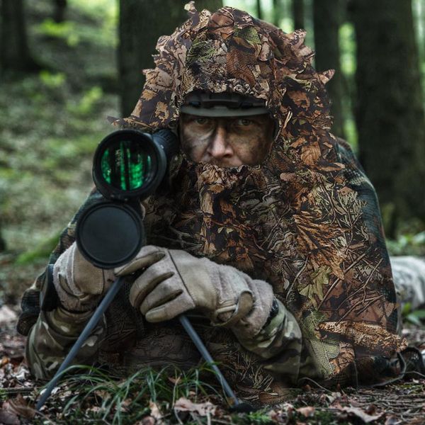 

leafy hat camouflage face protector cap for outdoor hunting camping hiking woman men hats caps, Black;white