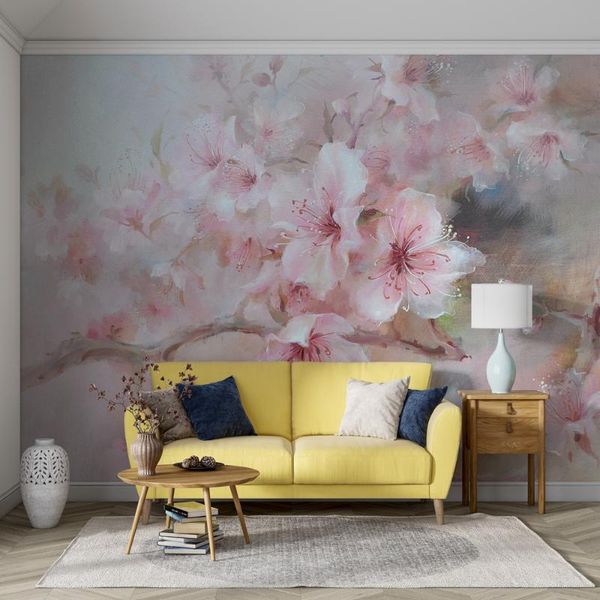 

wallpapers panoramic 3d wallpaper pink floral luxury decoration home decor waterproof po wall murals paper for living room bedroom
