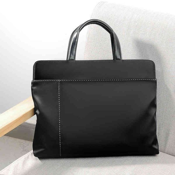 

handbag men's business oxford briefcase horizontal simple youth large capacity bag, Black;red
