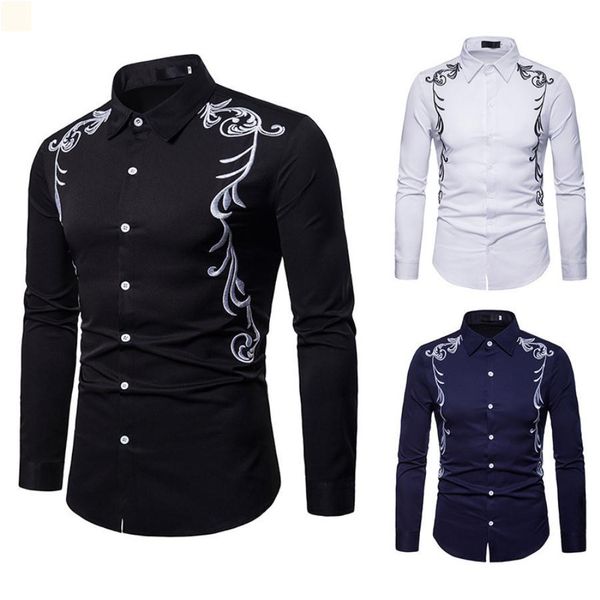 

luxurys tshirt homme summer cardigan vintage clothes fashion button up man t shirts collared dress simplicity crop long sleeves 2021 men&#03, White;black