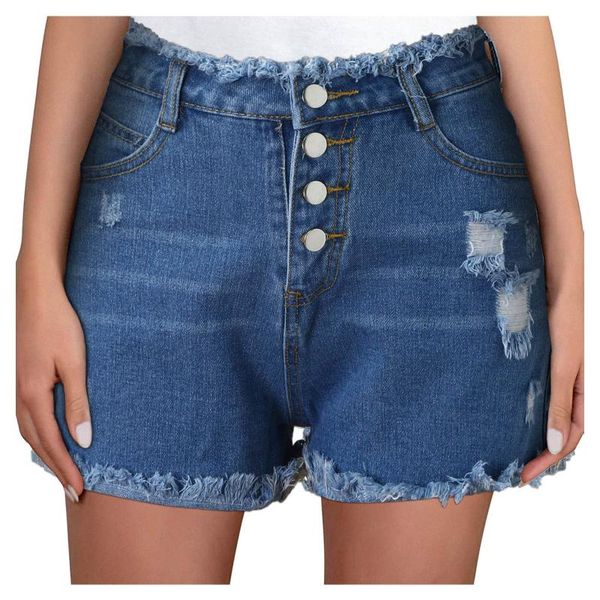 

women's shorts summer denim loose high waist frayed woman trousers casual short pants fashion wide leg female jeans streetwear, White;black