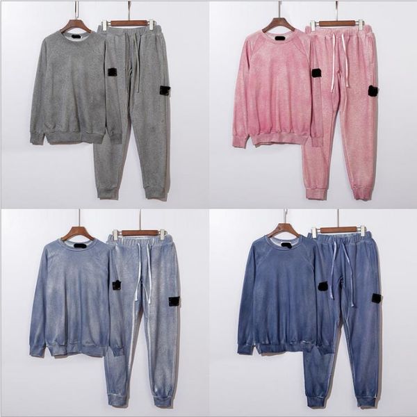 

2021 spring new simple solid color new spring clothes embroidery compass badge armband dyeing effect men's and women's casual spor, Black