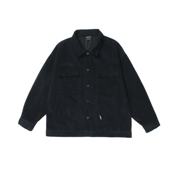 

men jacket fashion clothes black pure color more pocket jackets men's clothings spring streetwear casual cotton loose male coat, Black;brown