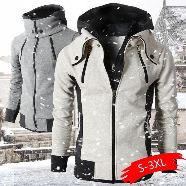 

zipper men jackets autumn winter casual fleece coats bomber jacket scarf collar fashion hooded male outwear slim fit hoody1, Black;brown