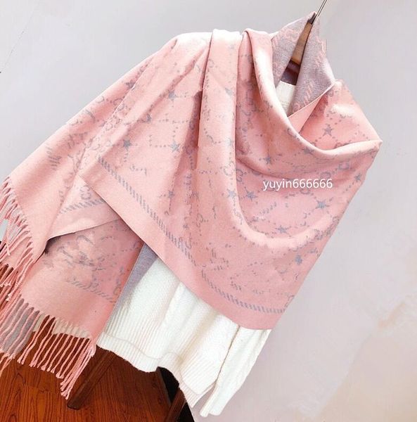 

printed long cashmere scarf for women's autumn and winter padded warm scarf 180*70, Blue;gray
