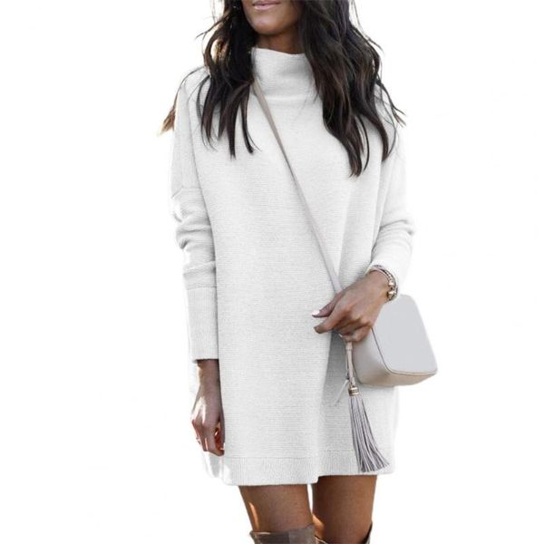 

casual dresses women elegant round neck long mini dress autumn winter o for travel, Black;gray