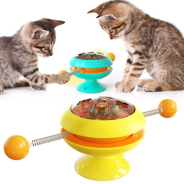 

cat turntable toy funny rotatable toys with suction cup base stick for cats dogs pet supplies drop
