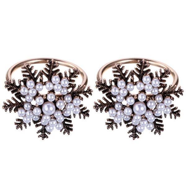 

napkin rings 2pcs exquisite christmas holder dinner table decoration pearl ring