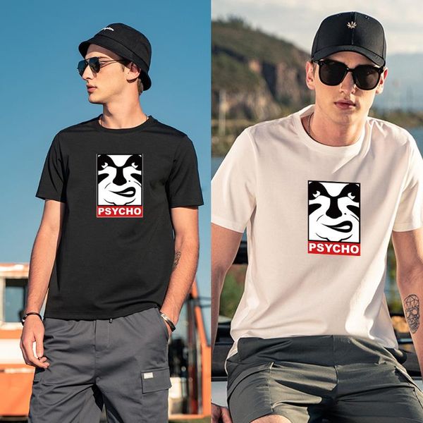 

men's t-shirts tshirt fashion men spirit weirdo print t-shirt pure cotton short-sleeved oversized, White;black