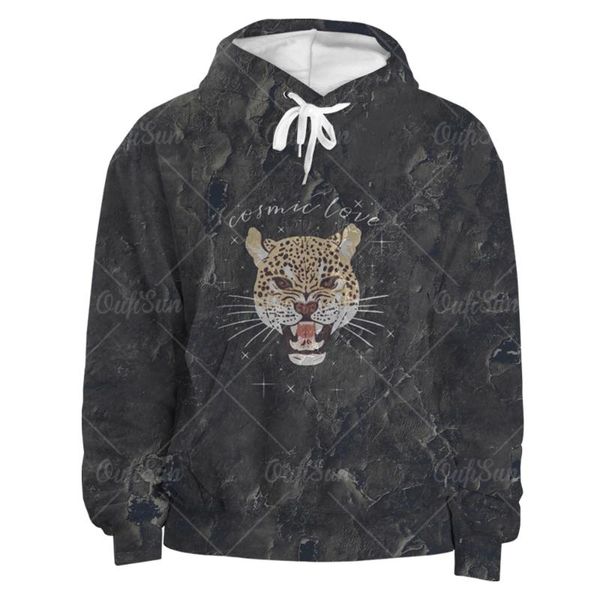 

men's hoodies & sweatshirts children and adolescents animal pattern 3d printing sweater tiger cheetah leisure sports hoodie, Black