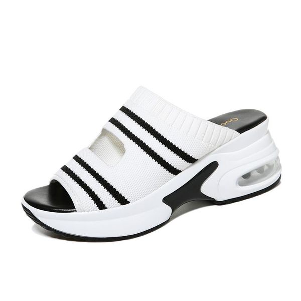 

open-toed platform slippers, one-step color-blocking women's shoes, shoes slippers, Black
