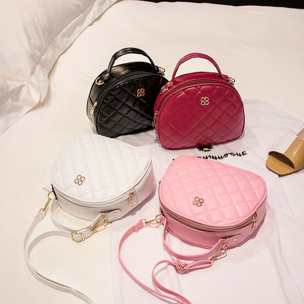 

2021 new womens fashion spring summer travel change chain rhombic pu leather shoulder small square messenger bag lady handbag, Red;black