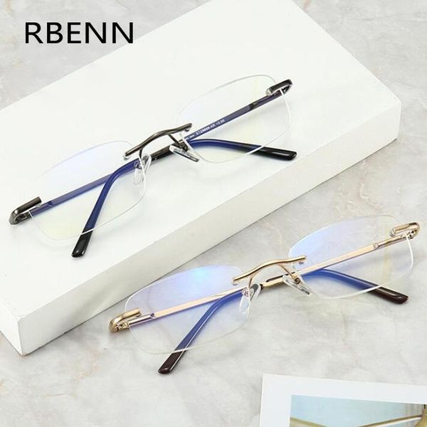 

reading glasses rbenn 2021 rimless business men metal presbyopia +1.5 2.5 3.5