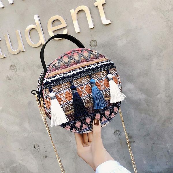 

evening bags 2021 women pu weave shoulder chinese national style girls zipper women's casual messenger crossbody