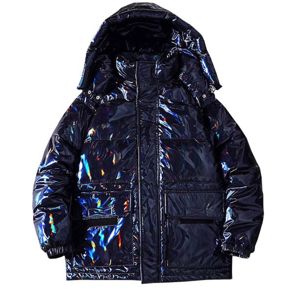 

men's et, thick warm coat, fashion clothing, 90% white duck down, Black