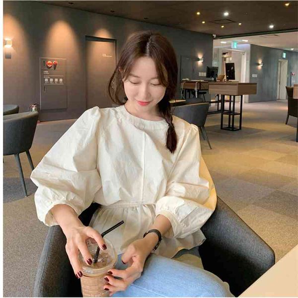 

vintage solid cotton white shirt female oversize long sleeve girls blouse plus size autumn women blouses femme blusas 210417