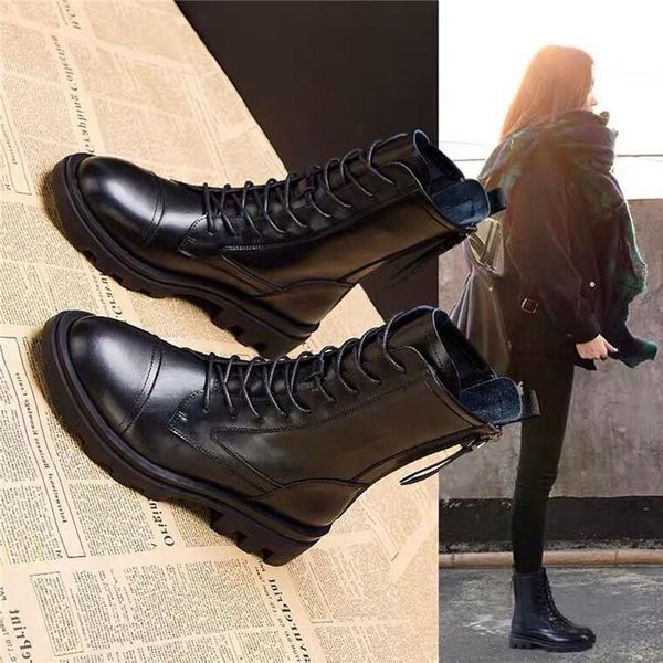 

boots autumn and winter british style women's shoes thin spring high single women, Black