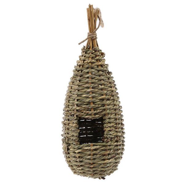 

hanging bird house natural fiber finch nest hut outdoor cage shelter cages