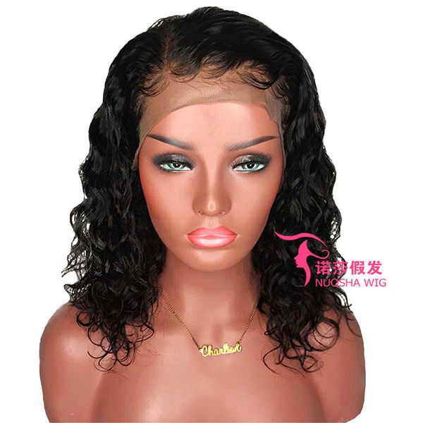 

small women's black fashion curly front lace wig cover, Black;brown