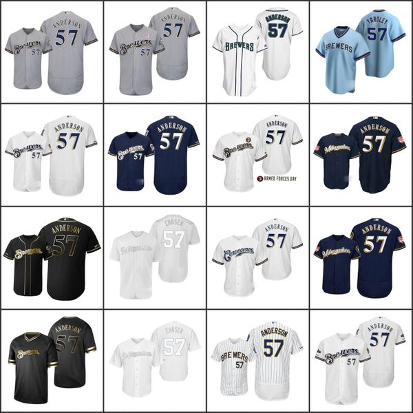 

milwaukee brewers men 57 eric yardley women youth jersey, Black;red