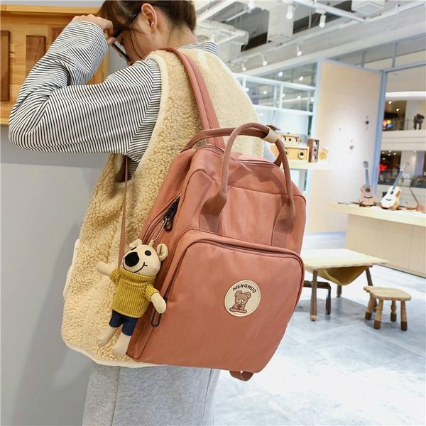 

backpack schoolbag solid color simple small fresh girl student