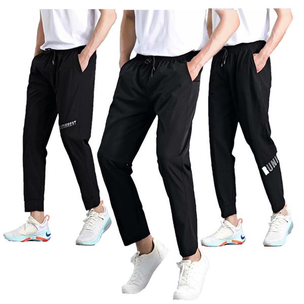 

running pants 5xl plus size men casual fitness sports elasticity breathable thin slim fit sweatpants exercises full length, Black;blue