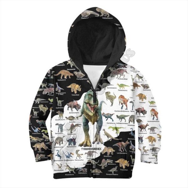 

love dinosaur world printed hoodies kids pullover sweatshirt tracksuit jacket t shirts boy for girl funny animal apparel 21, Black