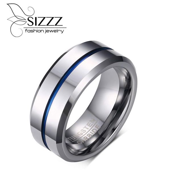 

wedding rings 2021 europe and america fashion men jewelry pure tungsten steel classic personality ring for, Slivery;golden