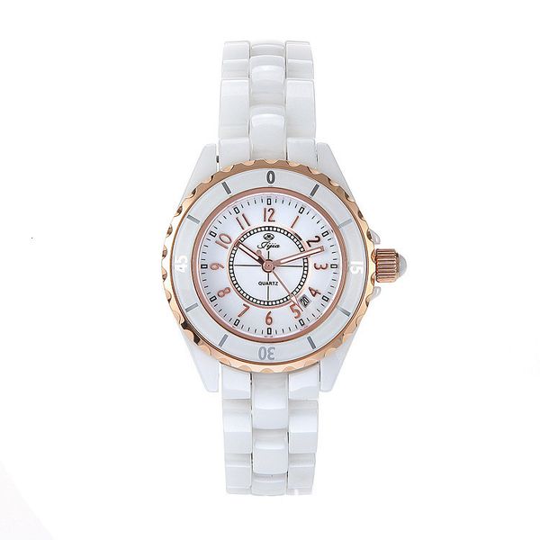 

classic ceramic watch women's high grade, Slivery;brown