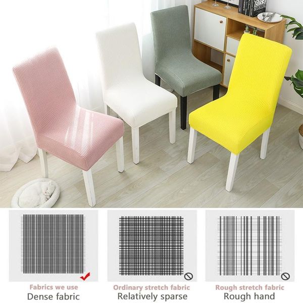 

chair covers 1/2/4/6/8pcsfabric household thickened fleece cover universal wholesale corn kernel elastic simple solid color