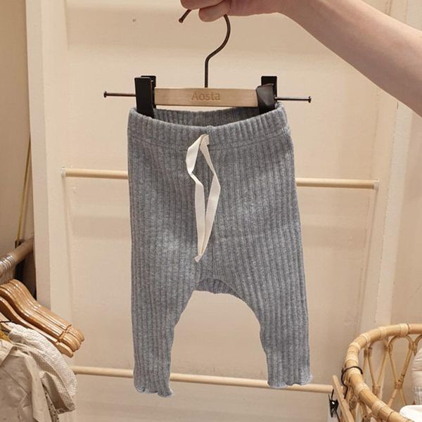 

trousers toddler baby casual leggings borns ribbed solid color pants kids girl boy korean style clothing infant drawstring belt, Blue