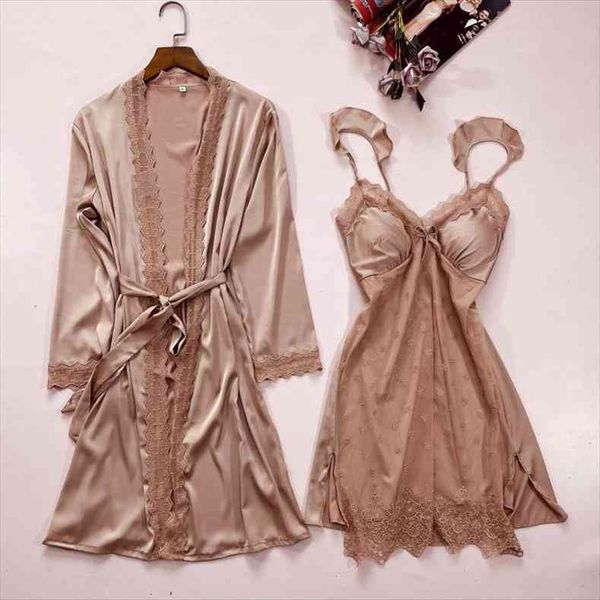 

lace satin patchwork nightwear womens sleepwears casual kimono robe set summer short home clothing sleepwear intimate lingerie, Black;red