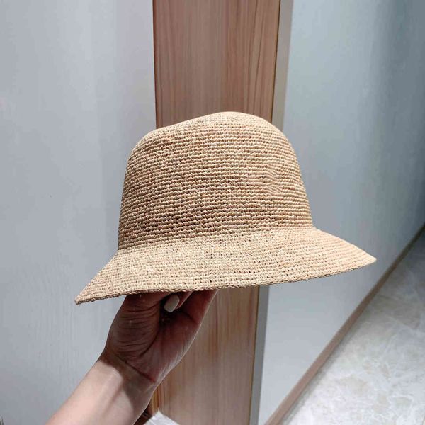 

brand women caps designer hats for women sunshade hat pp grass cap 2021 new style hand-crocheted fisherman's hat, Blue;gray