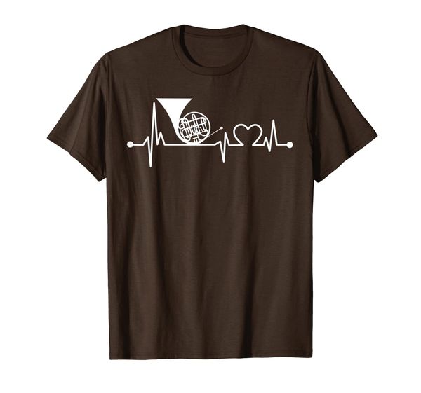 

French Horn Heartbeat Funny Love Music Orchestra Cool Gift T-Shirt, Mainly pictures