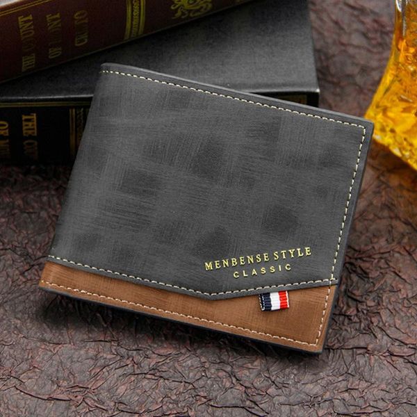 

wallets short male purse card holder men fashion pu leather business wallet multifunction handbag casual for 2021, Red;black